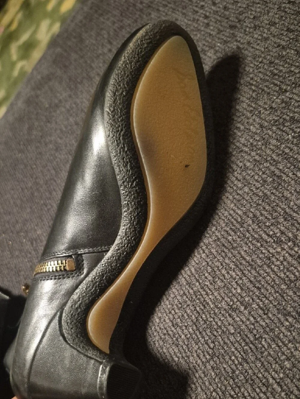 Sam Edelman Black Ankle Booties with Gold Buckle Detail